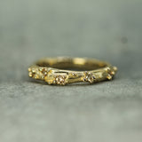 calm waters textured band with champagne sapphires