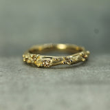 14k yellow gold band with champagne sapphires