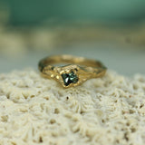 blue sapphire signet ring in 14k yellow gold