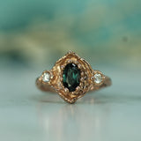Arwyn Green Sapphire & Diamond Ring