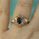 Arwyn Green Sapphire & Diamond Ring