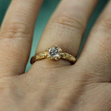 mermaid treasure lab-grown diamond ring on hand