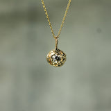 ocean inspired solid yellow gold pendant with diamond