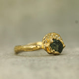 Celine Raw Sapphire & Diamond Ring