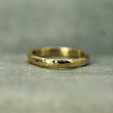 hammered 14k yellow gold band