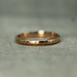 14k rose gold hammered band