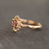 14k Yellow Gold & Peach Sapphire