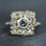 14k Yellow Gold & Green Sapphires