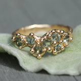 14k Yellow Gold & Sage Green Sapphires