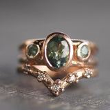 14k Rose Gold with Sapphires & Diamonds