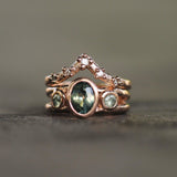 14k Rose Gold with Sapphires & Diamonds