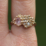 Custom - 14k Yellow Gold with Pink Sapphire & Diamonds