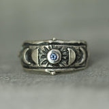 Moon Goddess Blue Sapphire Ring