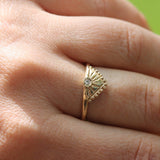 Celestial Peak Diamond Ring on hand