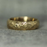 Jasper band in 14k yellow gold