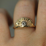 Sunrise Ring with Diamond or Sapphire