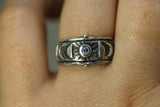 Moon Goddess Blue Sapphire Ring
