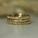three stacking bands in 10k yellow gold