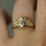 Sunrise Ring with Diamond or Sapphire