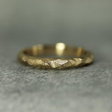 handcarved jasper mountain inspired textured women's wedding band