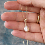 Waxing Moon Pearl Pendant