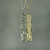 ancient wheat pendant in sterling silver and solid gold