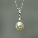 Waxing Moon Pearl Pendant
