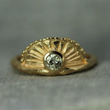 Sunrise Ring with Diamond or Sapphire