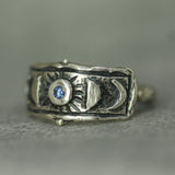 Moon Goddess Blue Sapphire Ring