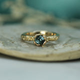 mermaid treasure teal sapphire ring 