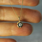 swirling gold lab-grown diamond pendant 