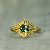 Teal Sapphire Celestial Ring