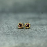 gold ruby studs 