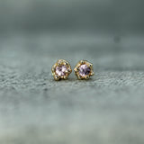 mermaid treasure pink sapphire studs 