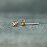 mermaid treasure pink sapphire studs 