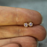 mermaid treasure pink sapphire studs 
