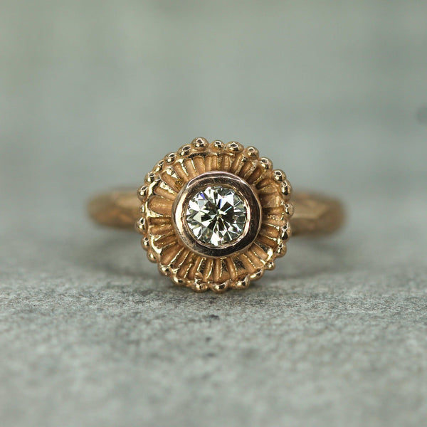 summer sun diamond ring in 14k rose gold 