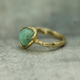 10k yellow gold emerald rosecut ring 