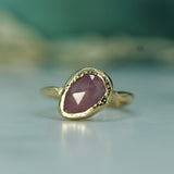 solid 10k yellow gold rosecut sapphire ring 