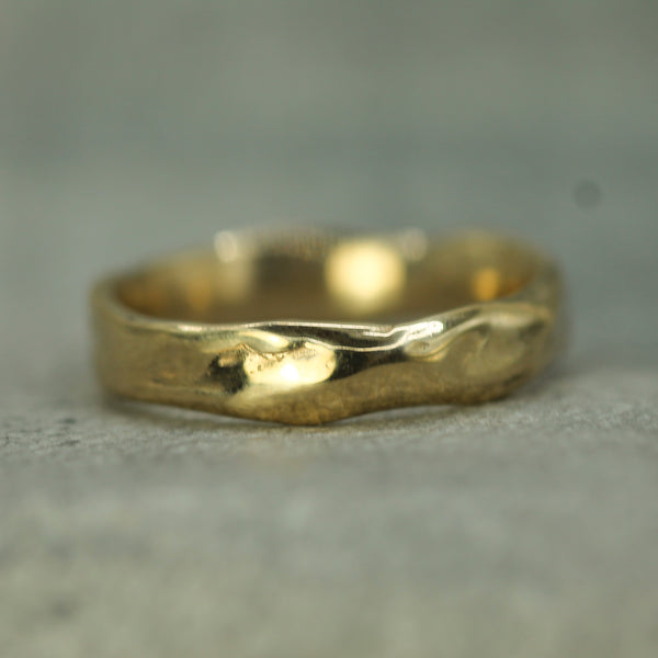 14k yellow gold soft wedding band 