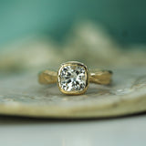 lab-grown diamond cushion cut engagement ring 