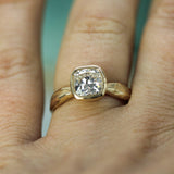 Calm Water Cushion Cut Diamond Ring