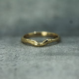 flowing tides 2mm wide ocean inspired band in 14k yellow gold 