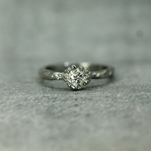 salt & pepper diamond ring in 10k white gold 