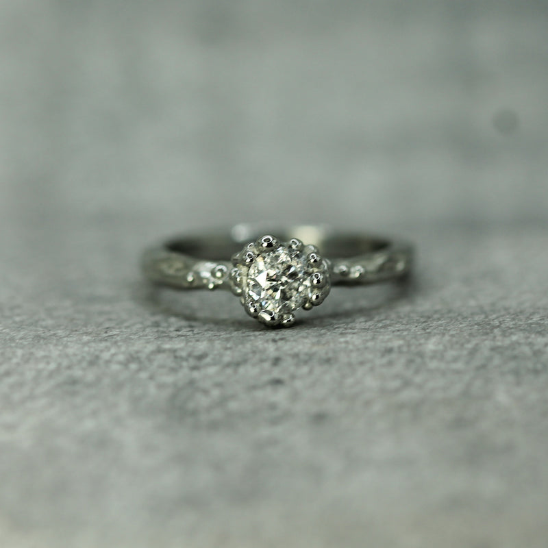 salt & pepper diamond ring in 10k white gold 