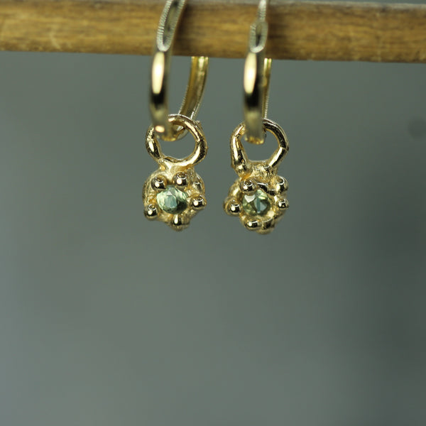 sage green sapphire sleeper charms 