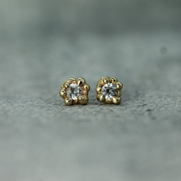white sapphire studs 
