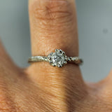 salt & pepper diamond ring on hand 