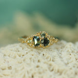mermaid treasure sapphire cluster ring 