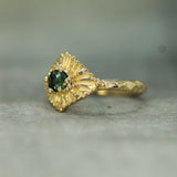 Celestial sapphire ring in 14k yellow gold 
